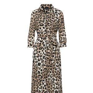 Banana Republic Leopard Print Maxi Shirt Dress